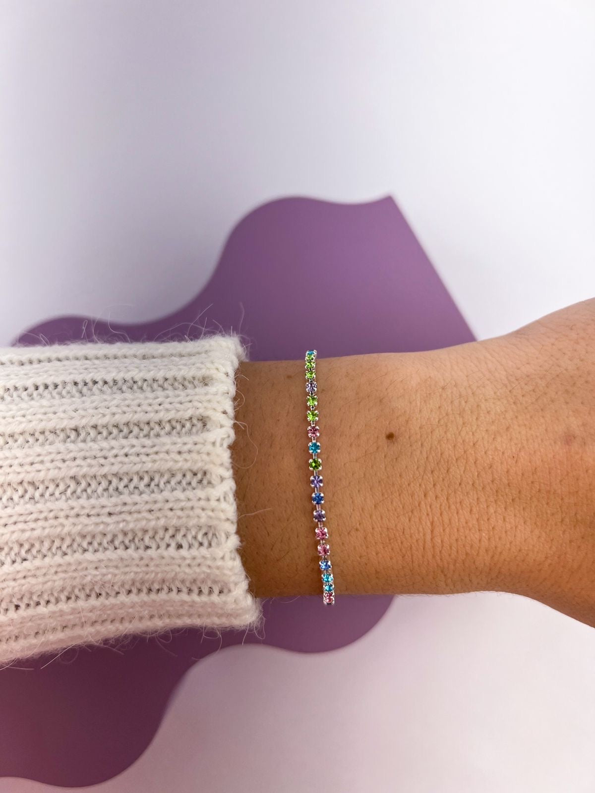 Pulseira strass colorida